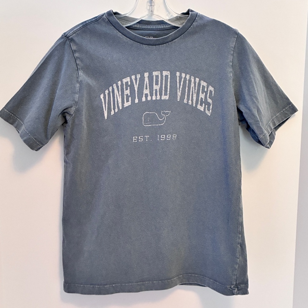 Vineyard Vines Boy's Heritage Wash Short Sleeve Tee Blue Mirage Size S